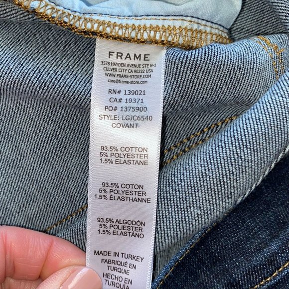 FRAME Le Garcon Crop Comfort Stretch Blue Jean Plus Size 33 - Picture 7 of 9